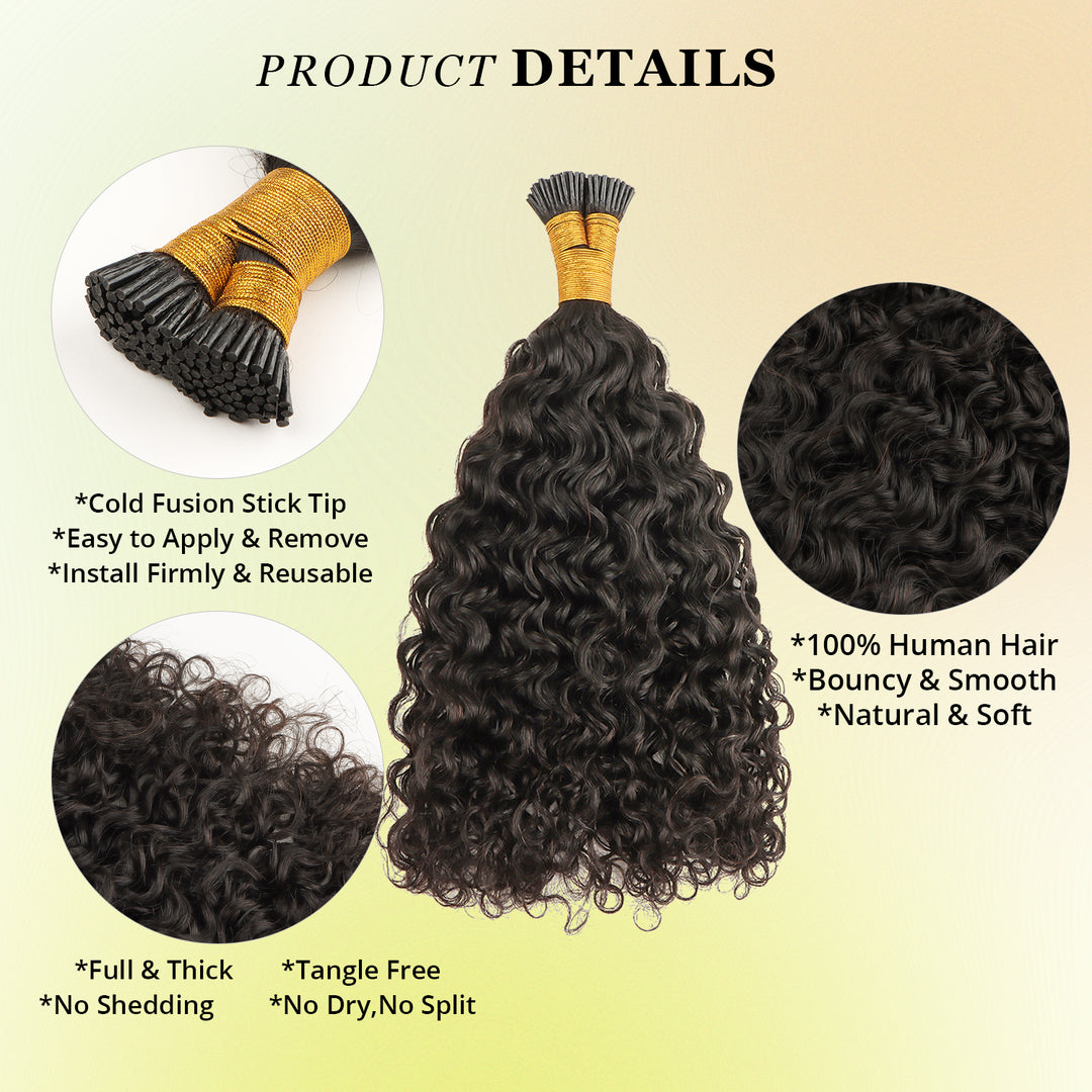 Orientfashion Deep Curly I Tip Human Hair Pre Bonded Hair Extensions 100g/pack