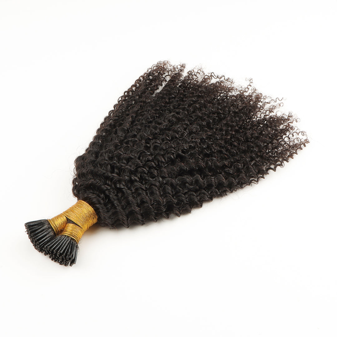 Orientfashion Kinky Curly I Tip Human Hair Extension for Black Women 100g/pack