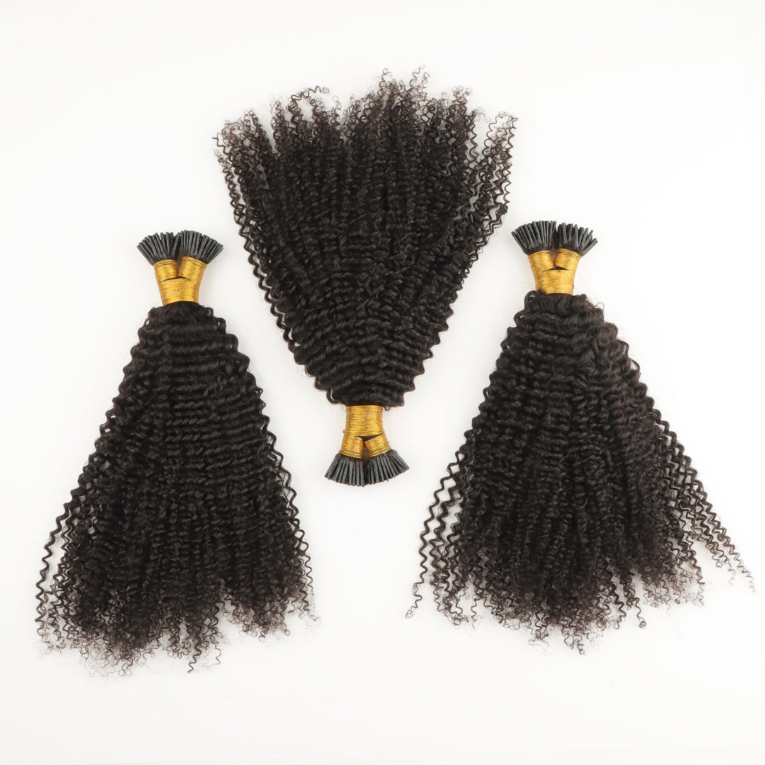 Orientfashion Kinky Curly I Tip Human Hair Extension for Black Women 100g/pack