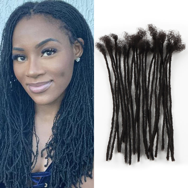 Orientfashion Natural Black 0.2cm Microlocs or Sisterlocks Human Hair (20 Locs Per Bundle)