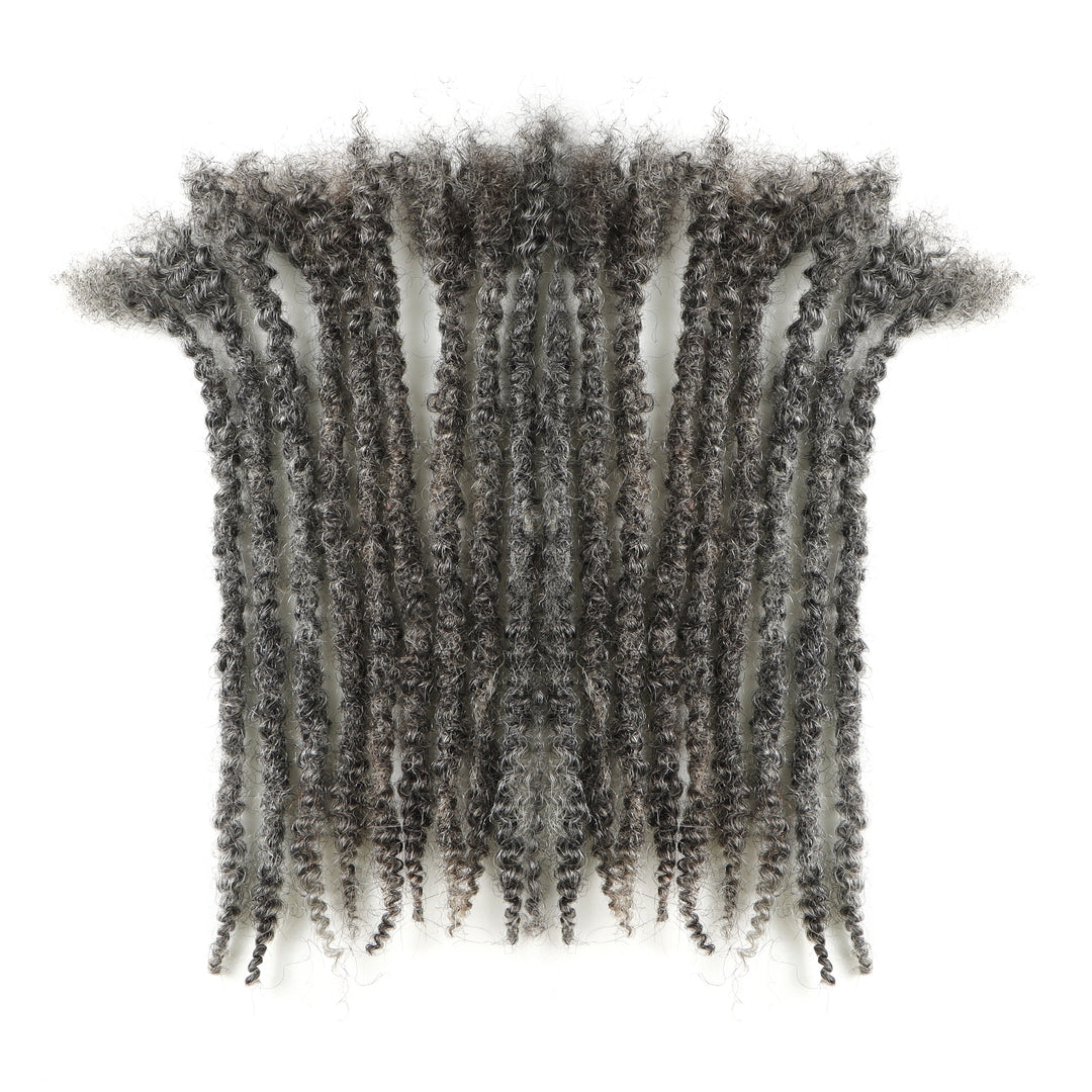 Orientfashion Salt and Pepper Textured Loc Extensions Human Hair (20 Locs Per Bundle)