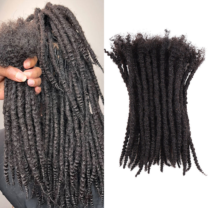 Orientfashion Textured Coiled Tips Loc Extensions Human Hair (20 Locs Per Bundle)