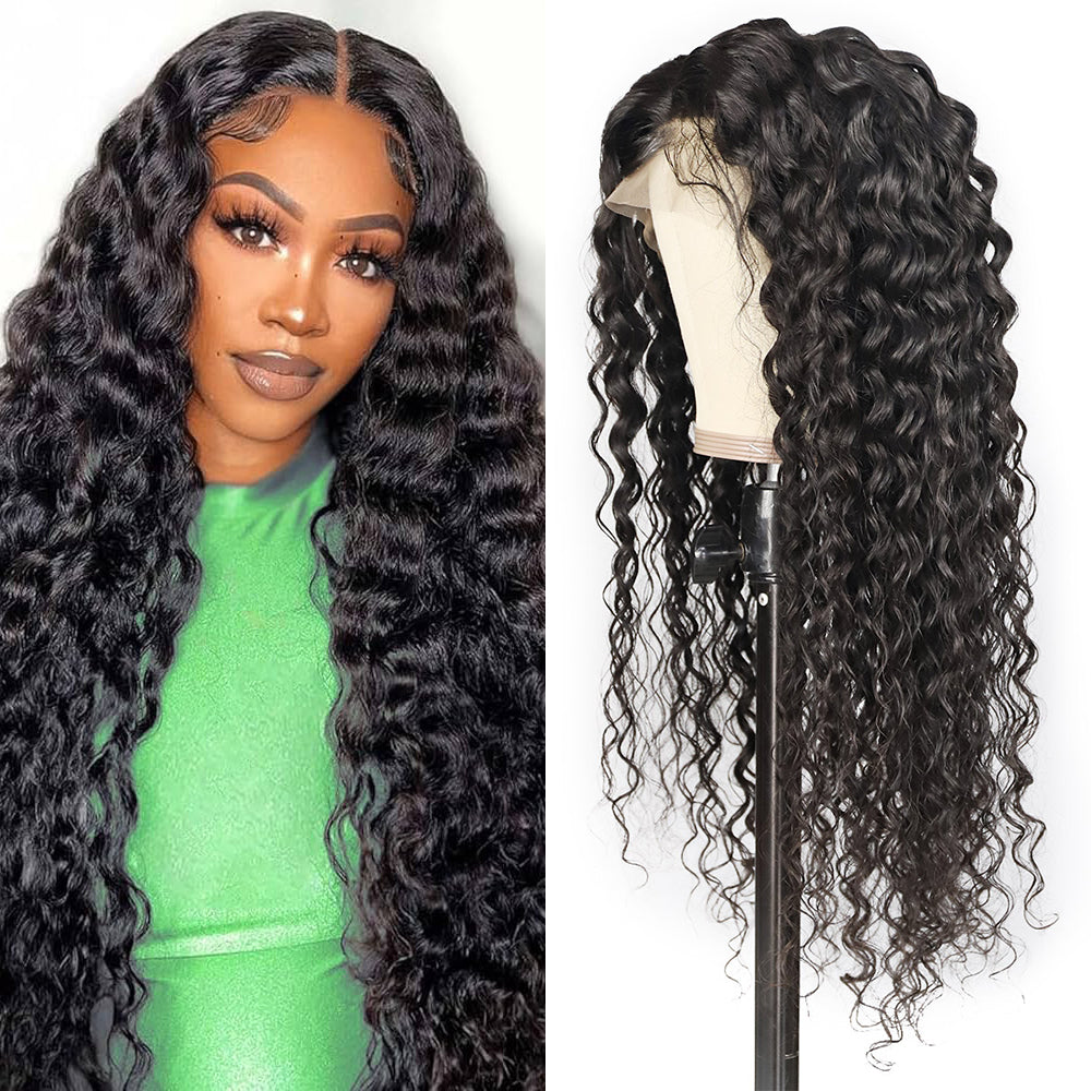 Orientfashion Water Wave 13x4 Lace Front Wigs Human Hair Pre Plucked Natural Color